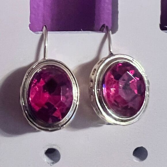 🤯5/$20🤯 NEW Red Crystal And Silver Pierced Earrings - Picture 1 of 1